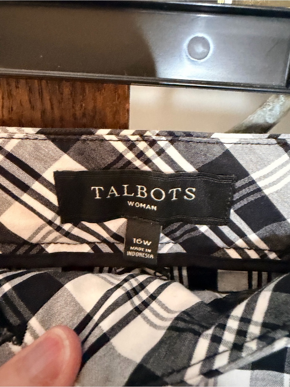 Talbots Black and White Plaid Pants - Picture 4 of 5